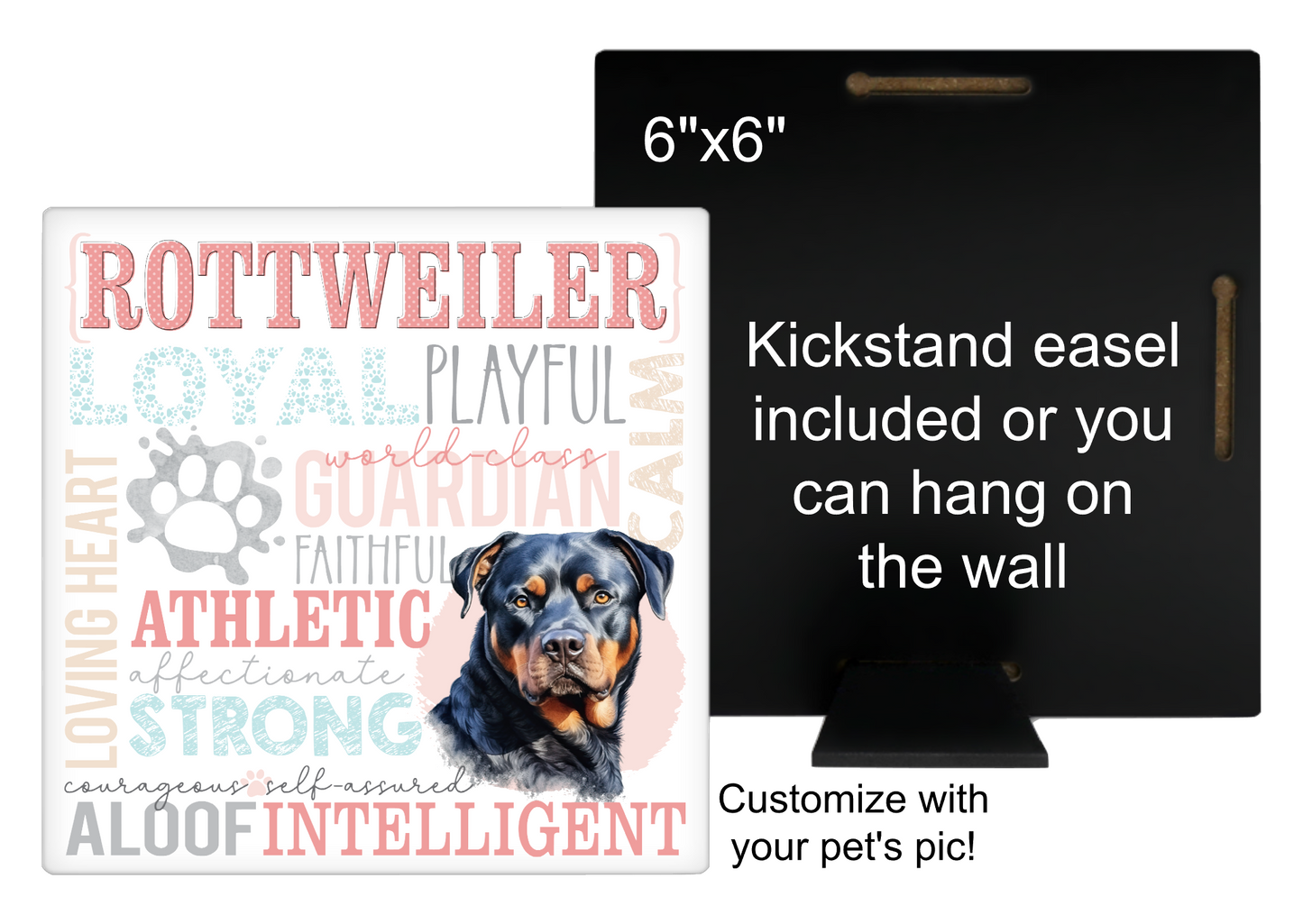 Rottweiler Rottie Personalized 6" Sign or 3.5" Fridge Magnet