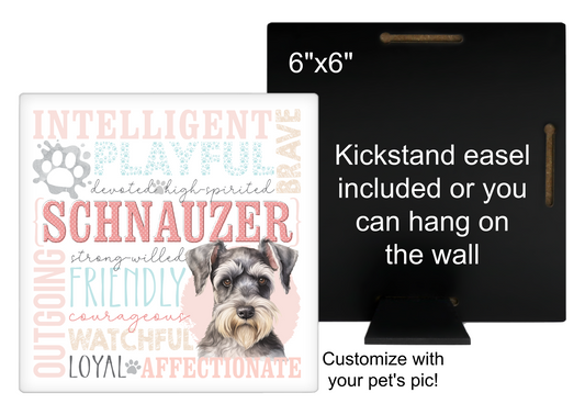 Schnauzer Personalized 6" Sign or 3.5" Fridge Magnet
