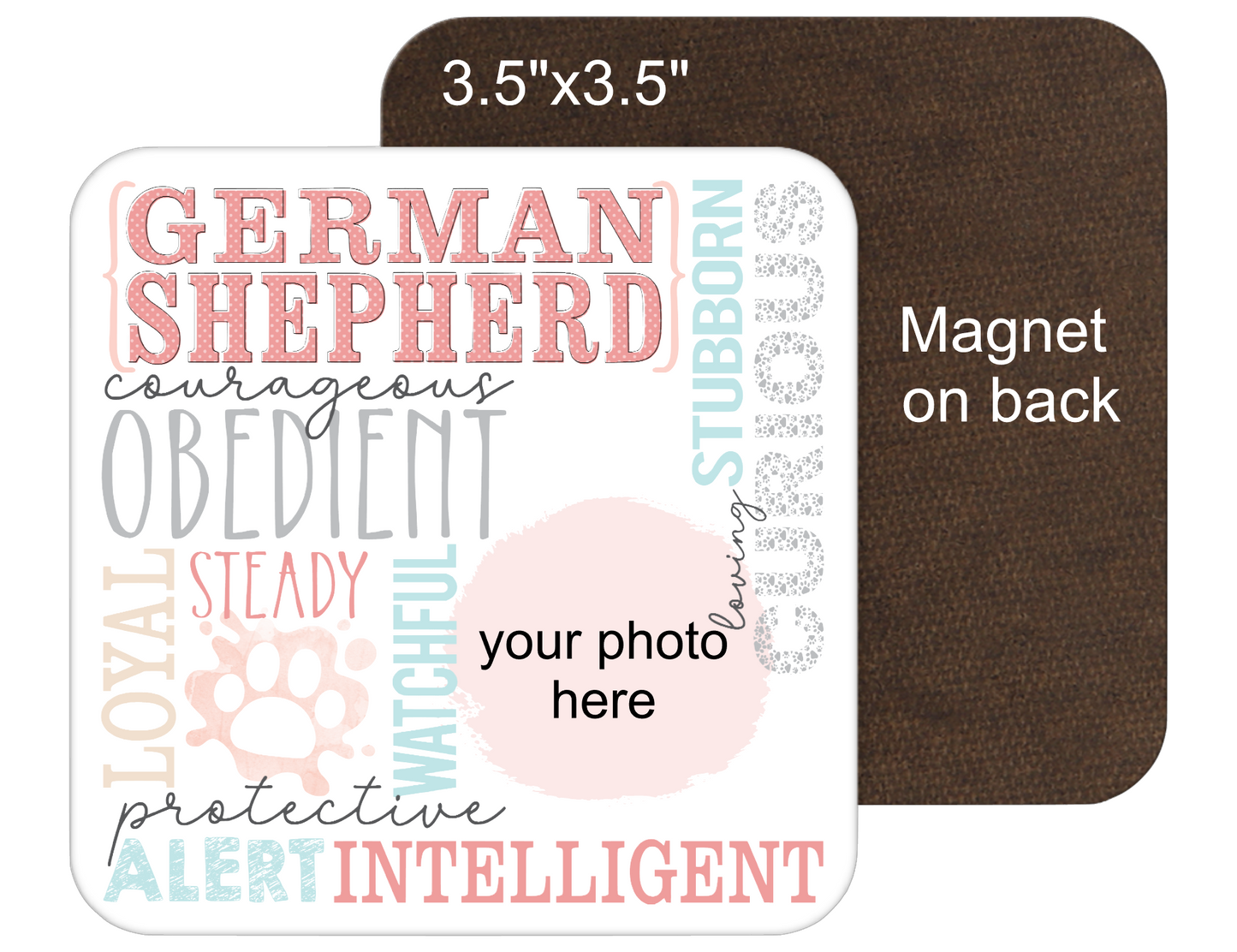 German Shepherd Personalized 6" Sign or 3.5" Fridge Magnet