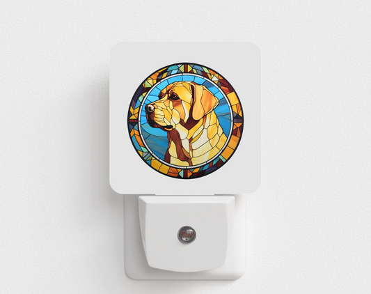 Yellow Labrador Stained Glass Night Light