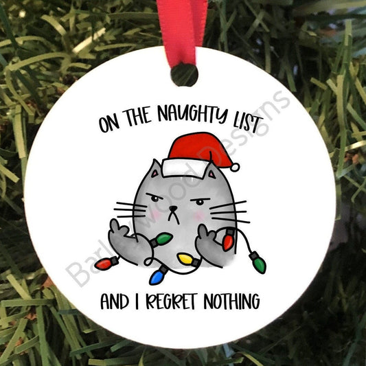 On The Naughty List Christmas Ornament