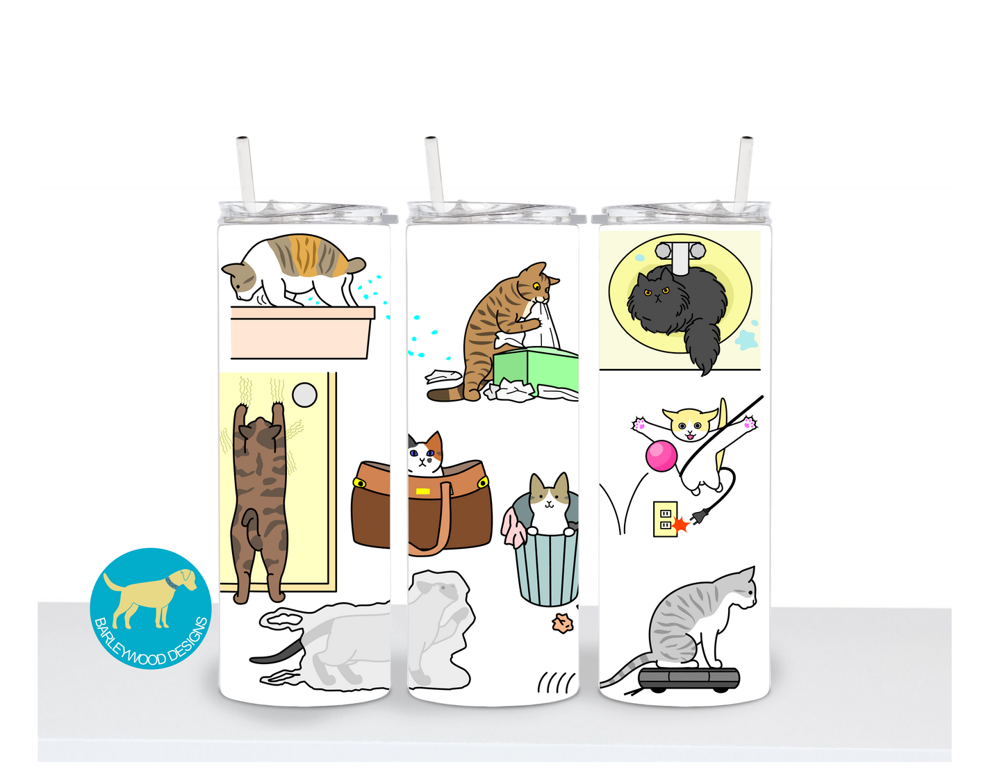 Naughty Cats #1 20 oz. Stainless Steel Skinny Tumbler